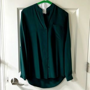 100% silk XS Green blouse